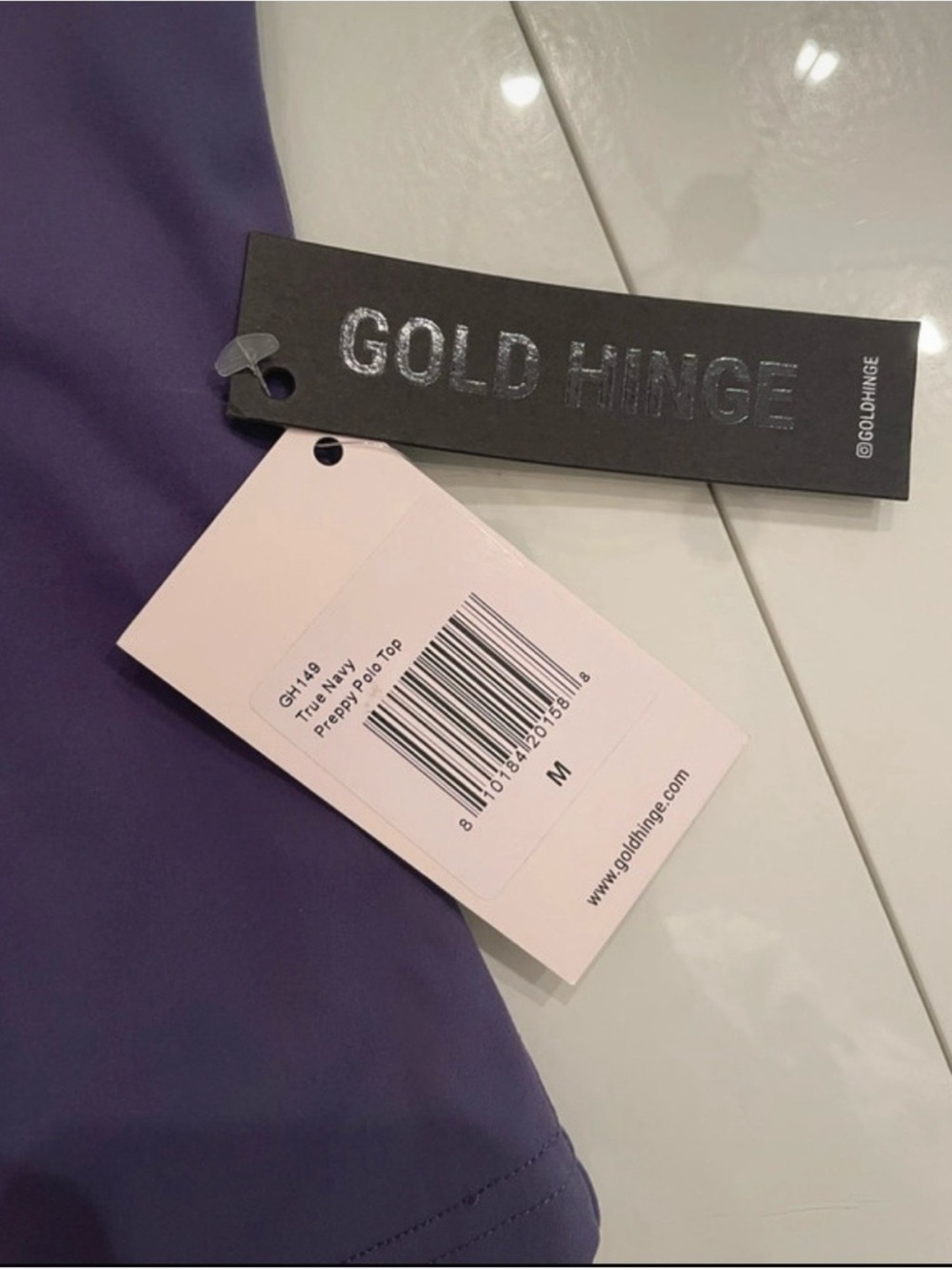Gold Hinge Preppy V-Neck Polo Top - Picture 3 of 3